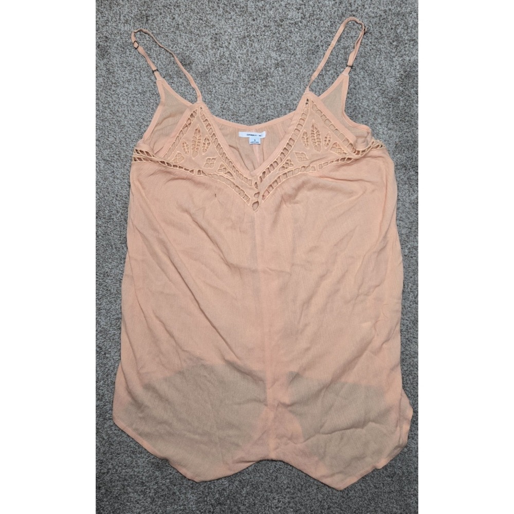 O'Neill Peach Crochet Adjustable Strap Tank Top Camisole Women Size S